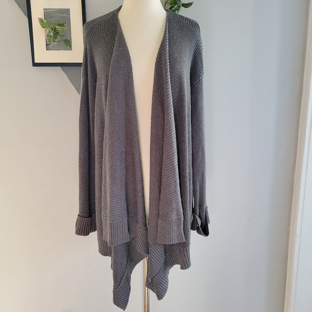 Garnet Hill Tencel Lyocell & Merino Wool‎ Blend Open Front Sweater Cardigan S